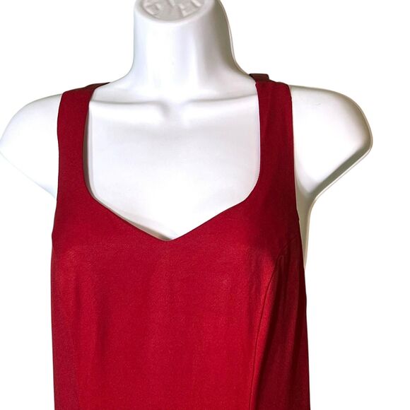 CDC Caren Desiree Vintage Dress Womens 8 Red Crisscross Back Cocktail Made USA - Picture 8 of 11